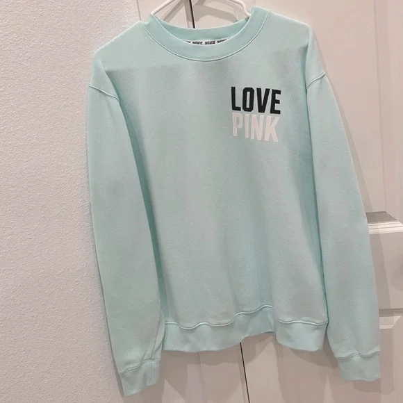 VS PINK Mint Fleece Sweatshirt - Picture 1 of 2